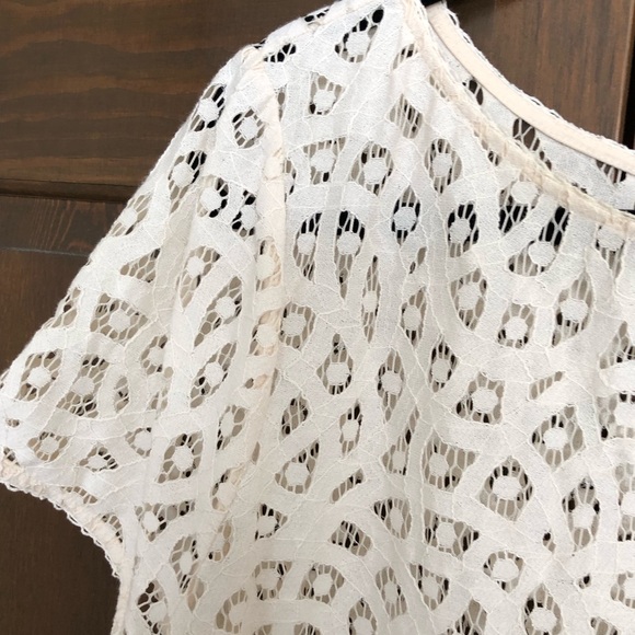 LOFT White Boxy Lace Blouse - Picture 3 of 6